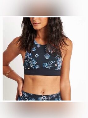 NWT FP Movement indigo floral sports top M